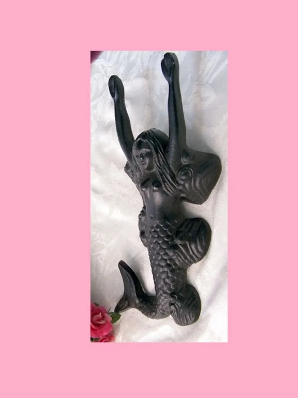 Black Cast Iron Mermaid Indoor Door Stop 2